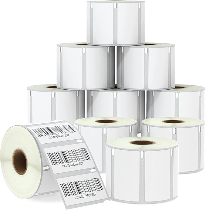 BETCKEY - Compatible DYMO 30334 (2-1/4" x 1-1/4") Multipurpose Barcode Labels, Perforated, Compatible with DYMO Labelwriter 450, 4XL, NOT FIT 550 & 5XL [10 Rolls/10000 Labels]