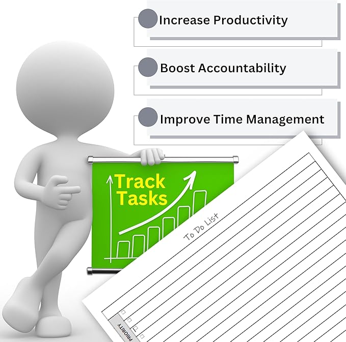 Life Charge TO DO List Planner Notepad, 60 Page Planning Pad. Undated ToDo Checklist w/Priority & Note Sections. Organize & Track Projects, Clients or Daily Tasks. 8.5 X 11, A4 Tear Sheets.