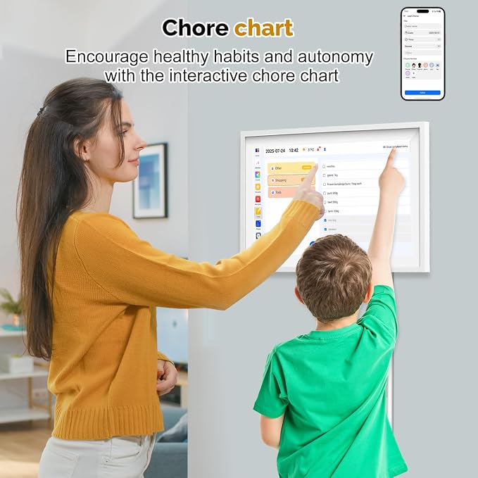 15.6 Inch Digital Calendar Wall Touch Screen, 64GB Electronic Calendar Wall Planner & Chore Chart, Touchscreen Family Organizer for Schedules,Wall and Desk Mountable,Gifts for Women Men Mom Dad
