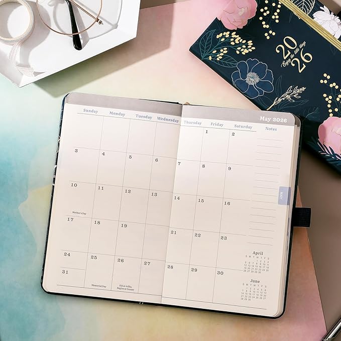 2026-2027 Planner - Pocket Planner 2026-2027, Weekly Monthly Planner 2026, 6.3''×3.8'', Jan 2026 - Dec 2026, Pen Loop, Back Pocket, 2 Book Marks, Elastic Closure, Notes Pages