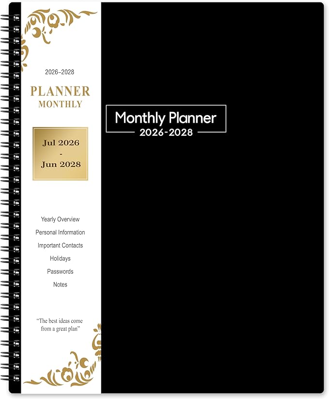 2026-2028 Monthly Planner - Monthly Planner from July 2026 to June 2028, 2026-2028 Planners 8.5'' x 11'', 24 Tabs, Inner Pocket