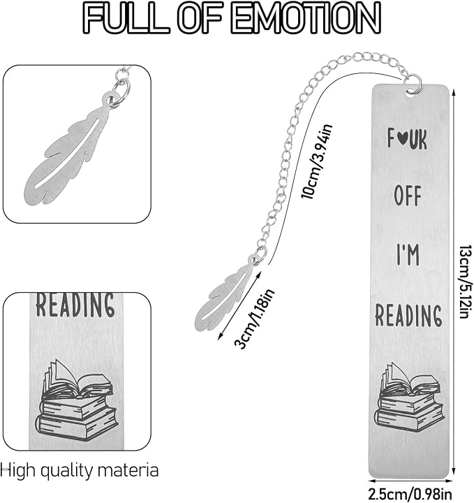 Metal Funny Bookmarks for Women Book Lover Gifts Cute Book Marker for Reading Best Friend Birthday Gifts for Women Friendship Christmas Books Club Gift Books Accessories for Bookworm Coworker