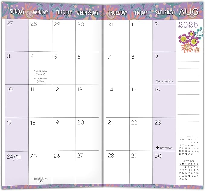 2026 Pocket Planner: 2-Year-Plus Monthly Pocket Calendar Book (24-Month): January 2026 - December 2027, Purse Size 6.5" x 3.5", Flower Fancy