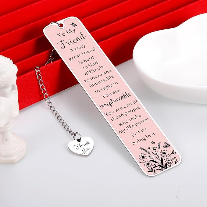 Friend Bookmark Gifts for Friends Women Galentines Day Gifts for Her Friendship Bestie Gift for Women Birthday Long Distance Friendship Gift for Bestfriend BFF Valentines Thoughtful Present for Female
