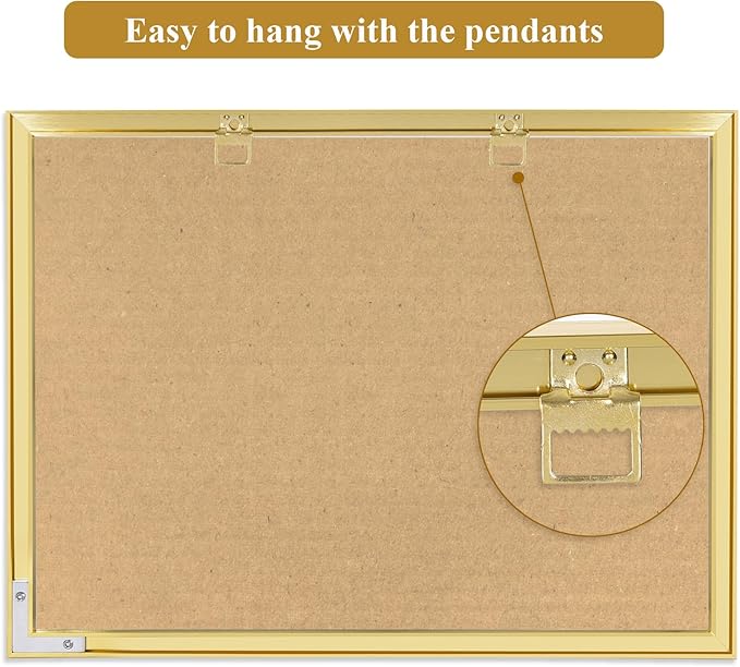 Whiteboard Calendar & Corkboard, 18" x 24" Dry Erase White Board & Bulletin Board, Gold Aluminum Frame Calendar/Cork Combo Board(ZHYL-Gold-4560-B+1)