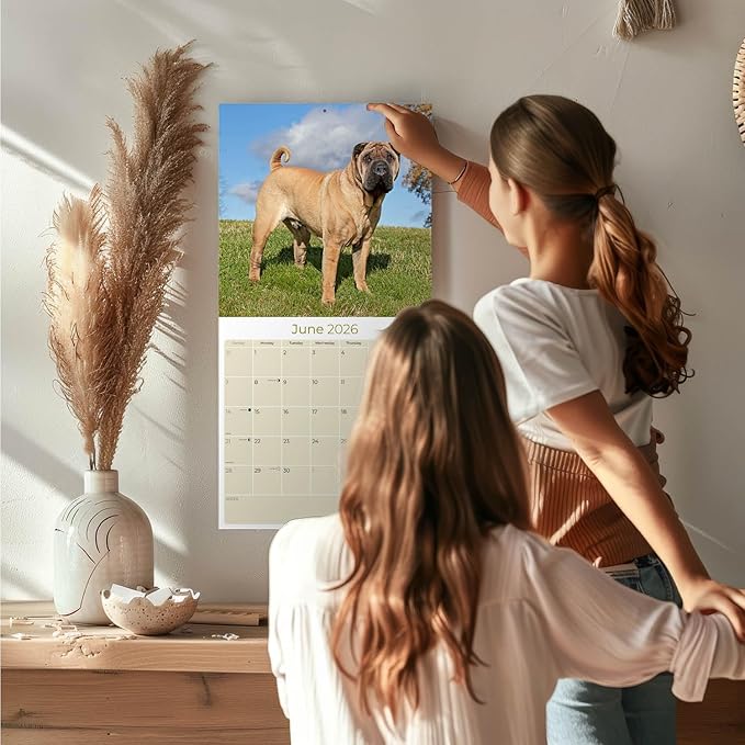 Shar Pei Calendar 2026 by MegaCalendars – Monthly Dog Breed Wall Calendar, Made in USA