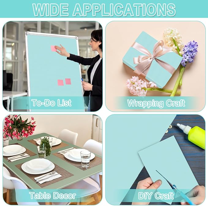 Calming Blue Bulletin Board Roll Reusable Waterproof Erasable Non-Woven Fabric Bulletin Board Roll Wrinkle Resistant Background Poster for Home Party Classroom Decor Wrapping DIY Crafts 15.7" x 20ft