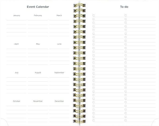 Blueline® Essential Academic Weekly/Monthly Planner, 13 Months, July 2026 to July 2027, Gold Twin-Wire Binding, Poly Cover, 8" x 5", Floral Design, Green (CA114PM.02)