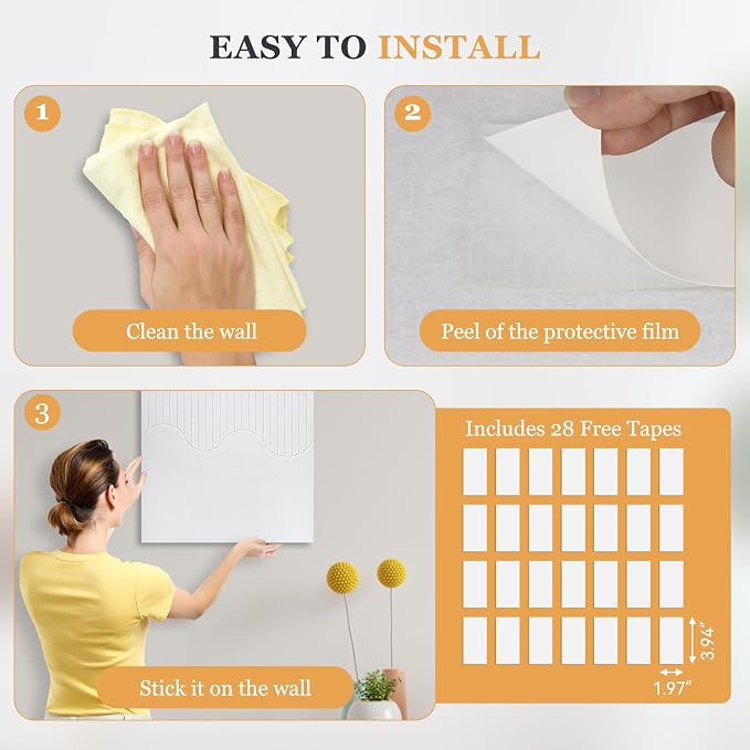 Large Felt Bulletin Board with Self-Adhesive Tape, 96"x48", Cork Board Alternative for Wall, 4-Pack Pin Board Picture Board for Home Office Studio Decor, Includes 120 Pushpins