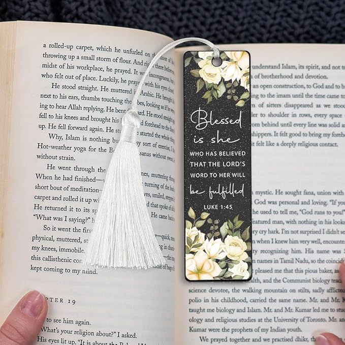 Christian Faith Bookmark, Inspirational Gift for Believers, Uplifting Present for Spiritual Readers, Faith - Based Reading Gift,Unique Floral & Scripture Design Bookmark, WCB46