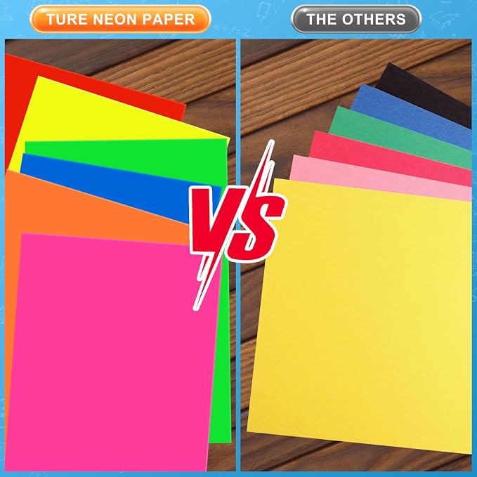 VinTS 30 Sheets Neon Colored Poster Board,11.7 x 16.5 Assorted Poster Paper, Colorful Poster Board Bulk For School Craft,Science Fair Project,Drawing,Display,Party Decorate