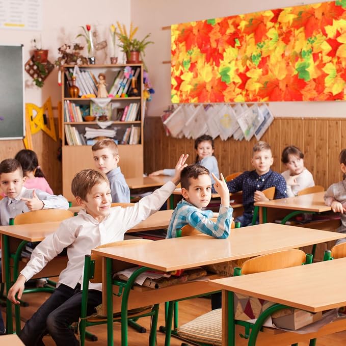 Mindsoft Bulletin Board Paper 48'' x 107'' Class Boards for Classroom Bulletin Boards Everyone is Welcome Classroom Board Decor Pillows Curtains Crafts(Fall Leaves,1 Pc)