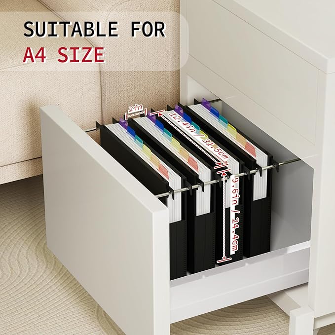 Uquelic Plastic Hanging File Folders Letter Size, 12 Pack Reinforced Heavy Duty Hang Folder with Movable Bright Dividers, Adjustable Tabs, 2" File Organizer for Filing Cabinet, School, Office