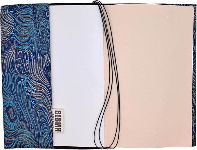 BLBMH 6.5x9.5 Bible Cover Fixed Non-Stretch Fabric Book Protector with Bookmark | Handmade Washable Sleeve for Hardcover/Paperback | Gift for Women - Feather