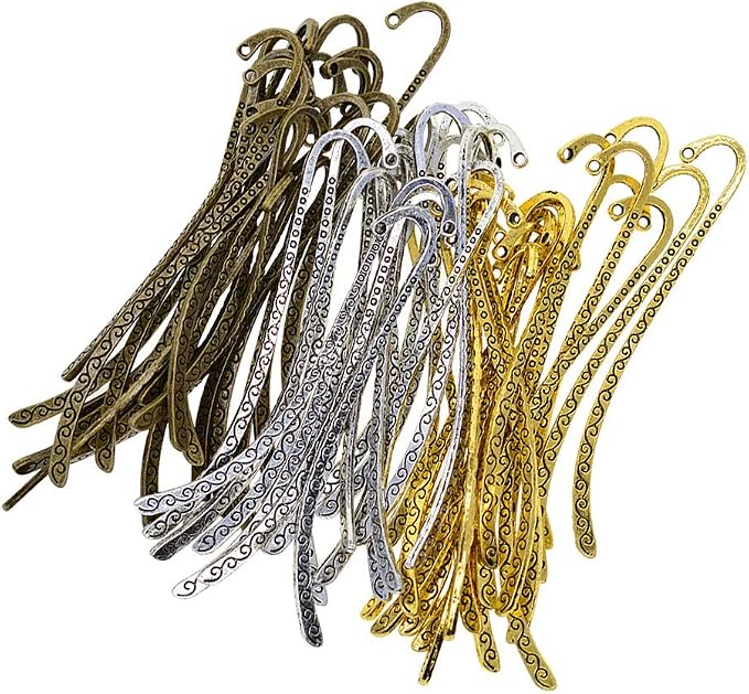 Esquirla 60pcs Retro Metal Bookmark Beading Vintage Bookmark Student Gifts