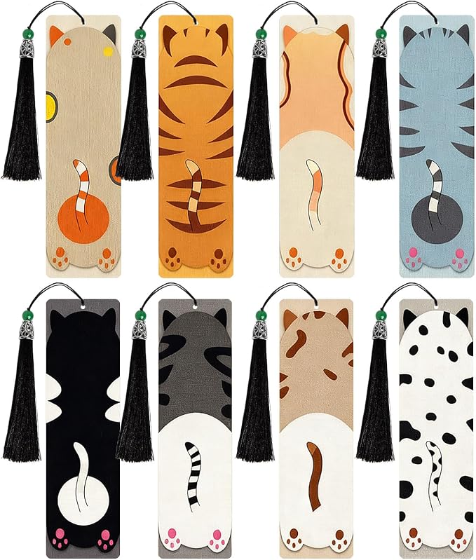 8PCS Diamond Painting Art Bookmarks,Cute Acrylic Bookmarks Crafts Kits Gifts with Pendants for Adult Women Book Lovers (cat2)