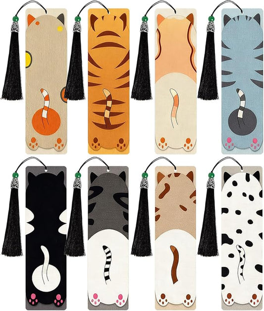 8PCS Diamond Painting Art Bookmarks,Cute Acrylic Bookmarks Crafts Kits Gifts with Pendants for Adult Women Book Lovers (cat2)