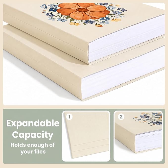 24 File Folders 8.5 x 11 1/3-Cut Tabs Colored Manila Folders Home Office School Supplies for Documents Files Paper