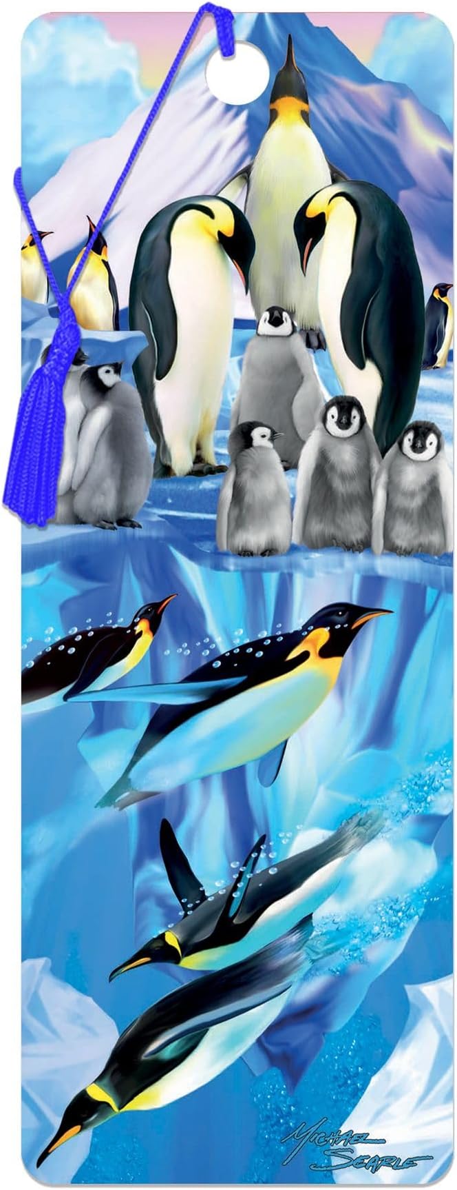 3D LiveLife Bookmark - Penguin Plunge from Deluxebase. Cute Lenticular Bird Page Marker. Animal Themed Accessories for Book Lovers. Small Gifts for Men, Women, Writers and Teachers.