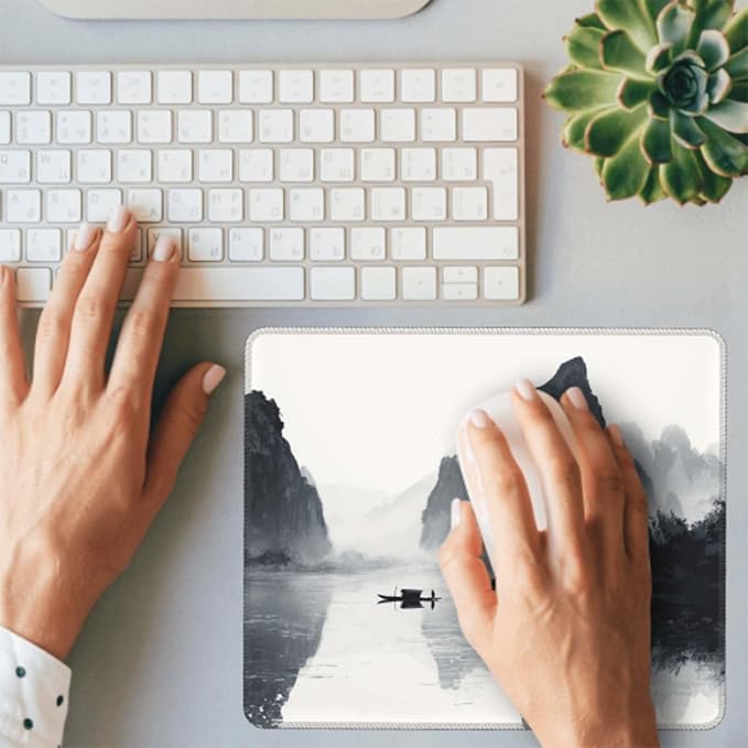 Voltique Mouse Pad Small Desk Mat, Landscape Computer Mousepad with Stitched Edges Non-Slip, Keyboard Mouse Pad for Desktop Office Desk Accessories