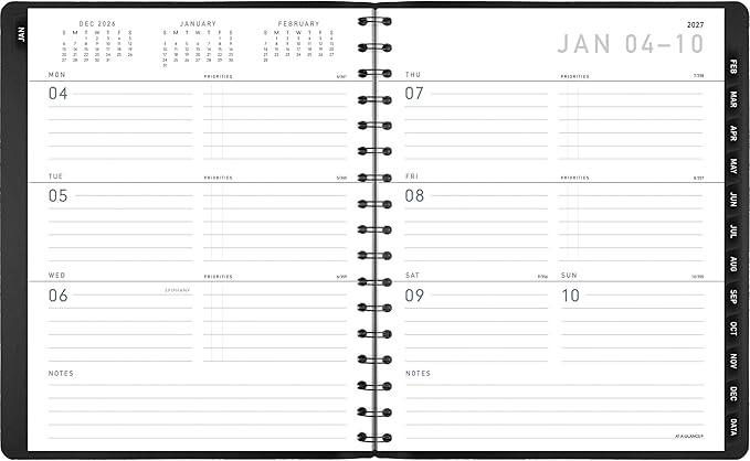 AT-A-GLANCE 2027 Planner, Weekly & Monthly, 7" x 8.75", Contemporary Lite, Black (70545X0527)