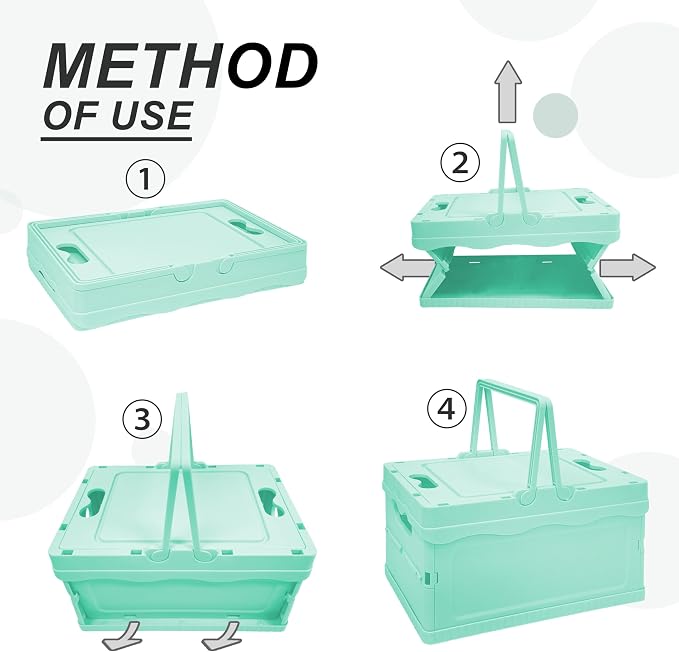 Tixill Small Collapsible Storage Crates, Foldable Plastic Baskets with Lids and Handles for Organizing, Mini Stackable Bins for Home Kitchen Bedroom Bathroom Office (12 * 8 * 7InBlue)