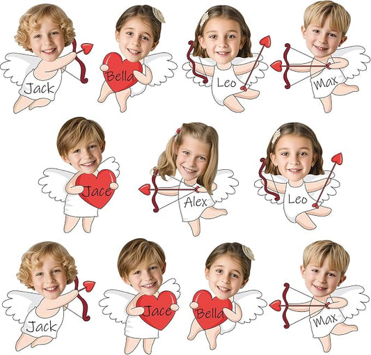 60pcs Valentine's Day Cupid Cutouts Happy Valentine Classroom Bulletin Board Decoration Cupid Photo DIY Craft Cutouts Valentines Day Decorations for Home School Office Wall Door Party Supplies