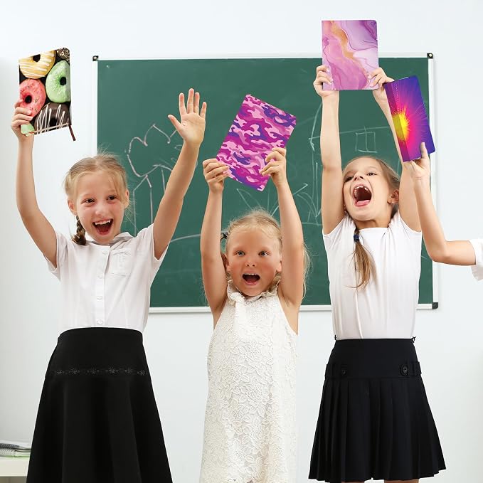 Jumbo Book Covers 7 Pack Reusable Fabric Book Cover Protective Book Covers 9x11inch Colorful Stretchable Book Sleeve Cover with Label Sticker for Most Hardcover Books Up to 10x12.5inch