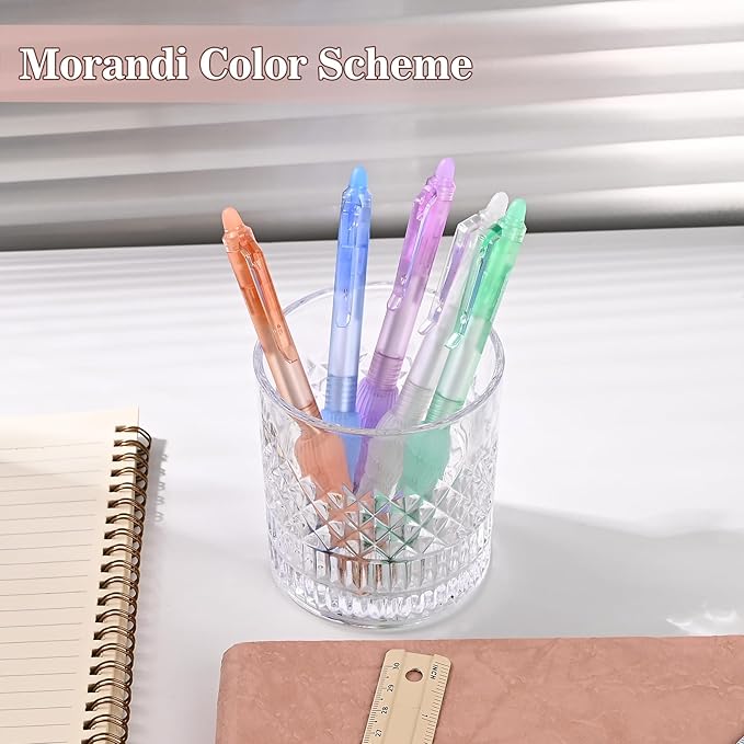 BAYTORY 5 Pcs Erasable Gel Pens, Fine Point 0.5mm Blue Ink Erasable Pen with 10 Refills, Comfort Grip Writing Pens with Erasers, for Office School & Home Supplies (Blue Ink)