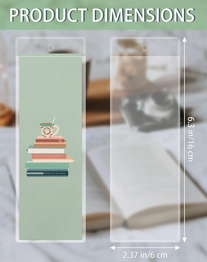 DSYIL 120 Pack Bookmark Sleeves, Clear Bookmark Holders for 5.5 x 2 Inches Bookmarks, Plastic Blank Book Mark Cover for School, Office and Party Favors