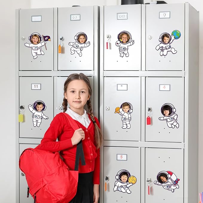 gisgfim 80Pcs Outer Space Cutouts Back to School Decorations Bulletin Board Astronaut Paper Cut-Outs Classroom Decor for Boy DIY Craft Photo Wall Solar System Kindergarten Preschool Party Favor Supply