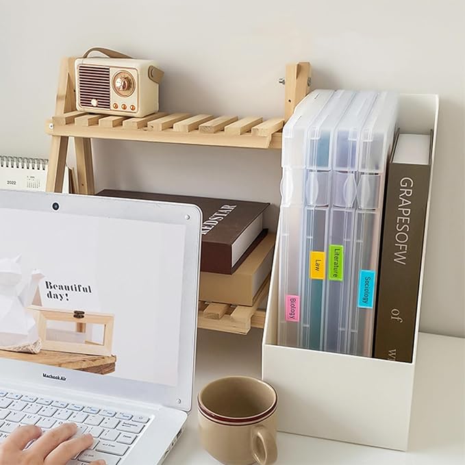 Marte Vanci Clear A4 Paper Storage Box with Lids Portable Plastic File Box with Handle Project Case Bin Letter Document Organizer Storage Container for Photo Scrapbook Craft Art Supplies