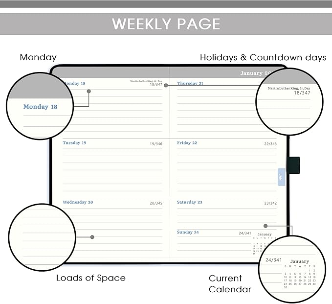 Pocket Planner 2026-2027, Jul 2026 - Jun 2027, Academic Planner 2026-2027, Weekly & Monthly Calendar, 6.3''×3.8'', Pen Loop, Back Pocket, Elastic Closure, Note Pages