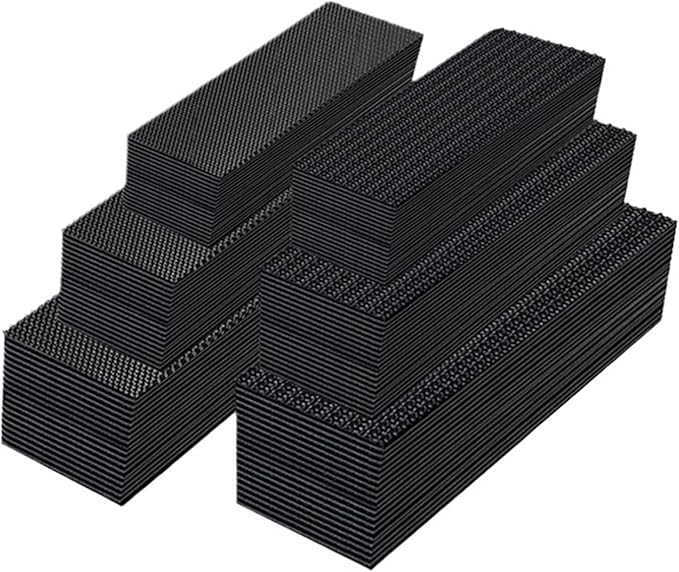 10PCS Invisible Car Mat Fastener Pads | Non-Slip Heat-Resistant Double-Sided Adhesive Hook & Loop Tape | Automotive Backed Adhesive Stickers for Secure Car Floor Mat Grip, Prevent Shifting(2x10cm)