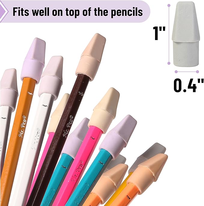 Mr. Pen- Pencil Erasers Toppers, 120 Pack, Colorful, Latex Free, No Smudge, Mr Pen Erasers for Pencils