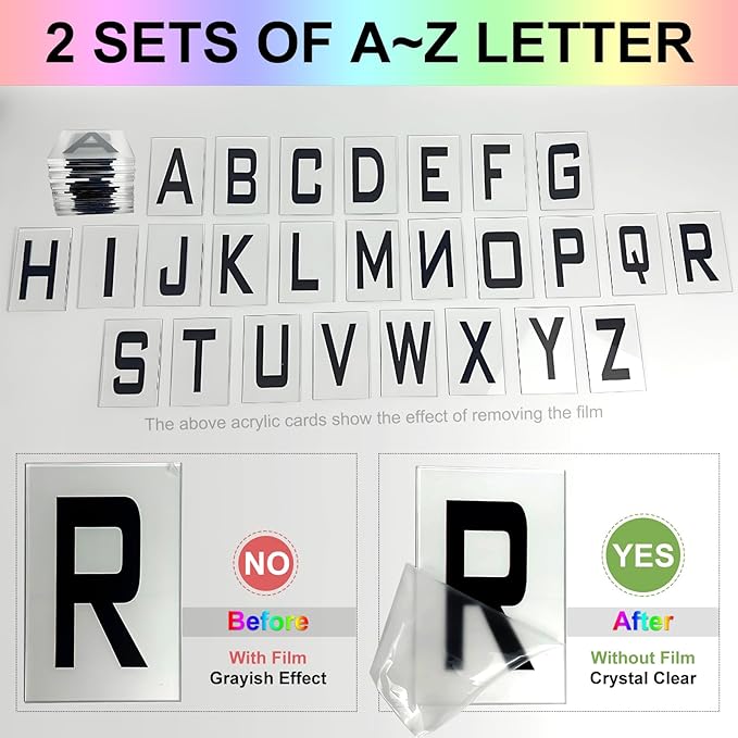 Letter Board Sign for Bottle Service Lights, Acrylic Letters for Wedding Bottle Service Sign, 2 Set (A)