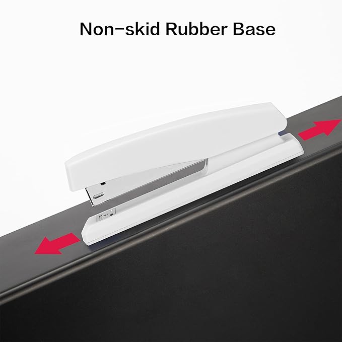 Deli Stapler, Desktop Stapler, Office Staplers, 25 Sheet Capacity, Includes 1000 Staples and Staple Remover, White