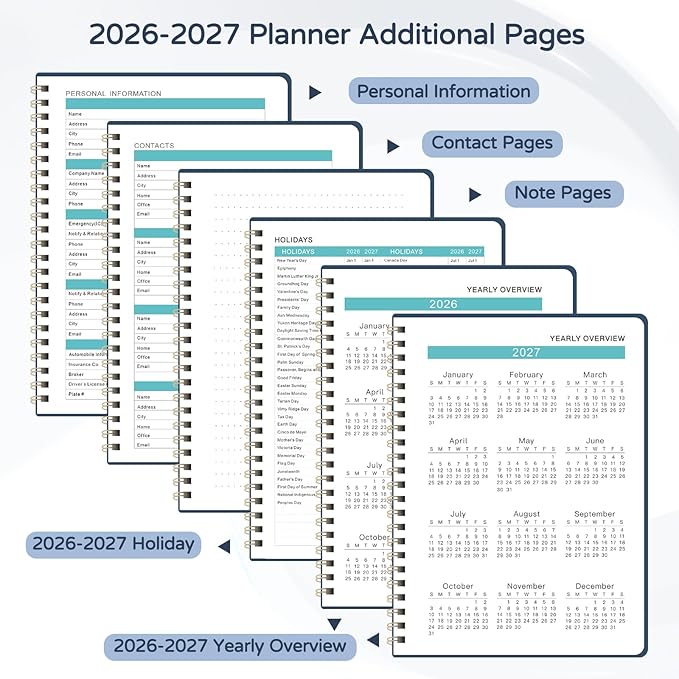 Monthly Planner 2026-2027, 2 Year Calendar 2026-2027 (Jan 2026 - Dec 2027), 7" x 10", 26-27 Monthly Calendar Planner, 24-Month Planning Book for Home School Office Supplies