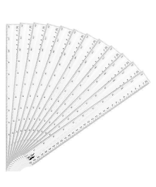 Mr. Pen- Plastic Rulers, 12 Inch, 12 Pack, Easy-to-Read Markings, Scratch-Resistant Design, Durable Clear Ruler for Crafting Office & School, School Supplies, Bulk Rulers Set, Measuring Tools