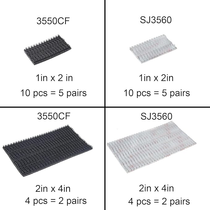 Dual Lock Tape 1in x 2in 10pcs, 3M Dual Lock Heavy Duty Mounting Tape，Interlocking Tape Reclosable Fastener Self Sticky SJ3560 Strip for EZ Pass Mounting Tape