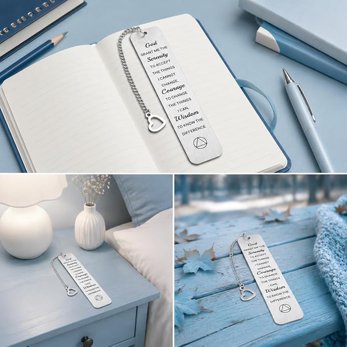 Sobriety Gifts for Women Men Serenity Prayer Gifts Sobriety Recovery AA Gifts Christian Bookmarks Gift for Women Men Religious Bible Verse Book Markers Serenity Prayer Bookmark Present for Girls Boys