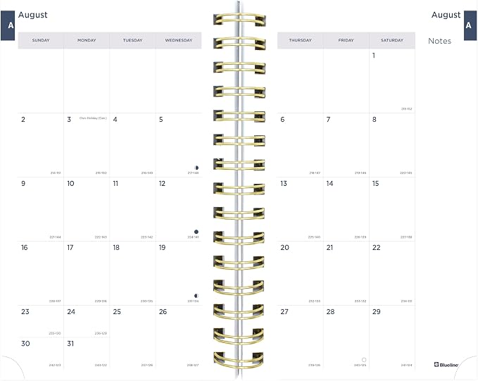 Blueline® Essential Academic Daily/Monthly Planner, August 2026 to July 2027, Twin-Wire Binding, Poly Cover, 8" x 5", Blossom Design, Yellow (CA214PG.01)