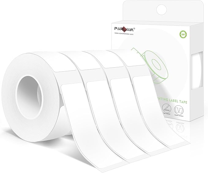 PARLAIM Label Maker Tape,14X50MM(1/2" X1 7/8") Thermal Label Stickers,Thermal self-Adhesive Labels Compatible with D30 Label Maker,Thermal Label Paper for Home/Office 520PCS/4Rolls White