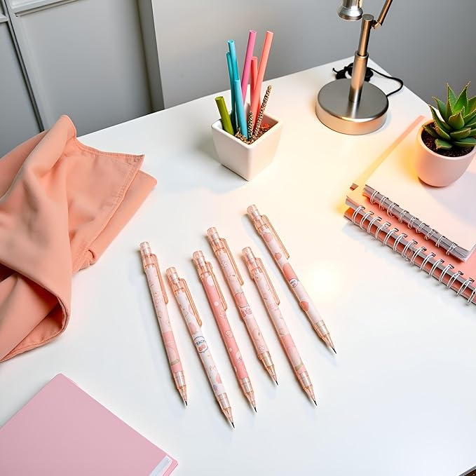1 Pc Pink Mechanical Pencil 0.5mm Pencil Refill Automatic Pencils Cute Peach Press Automatic Cute Mechanical Pencil Stationery School Office Supplies Office Products Writing and Correction Supplies