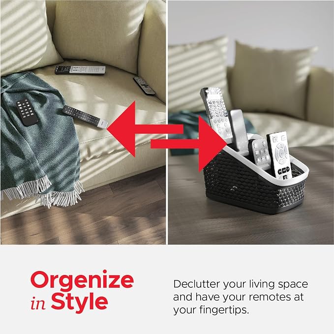 Remote Control Holder (Set of 2) Remote Caddy, TV Remote Control Organizer, 4 Compartment Remote Keeper Storage, Remote Organizer for Table, Desktop