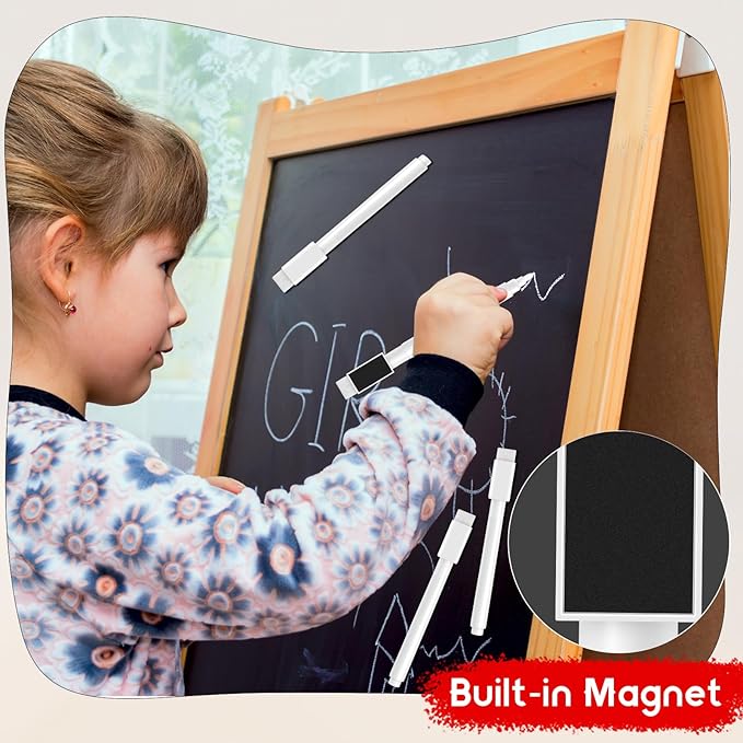18 Pcs White Magnetic Dry Erase Markers, 4.5 Inch White Magnetic Whiteboard Pens with Eraser Cap, Fine Tip Whiteboard Markers Bulk for School, Office, Home Supplies