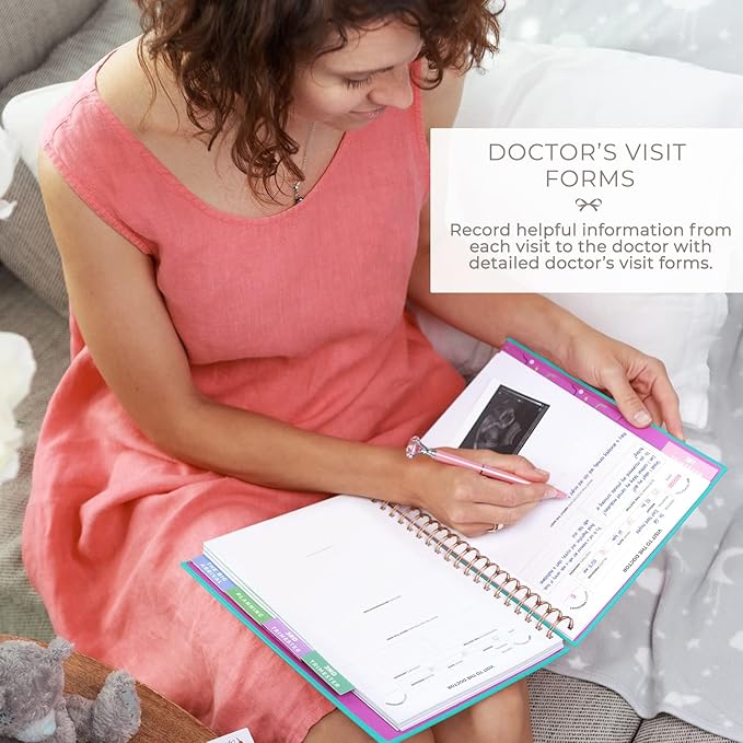 Clever Fox Pregnancy Journal & Memory Book - Pregnancy Planner & Notebook for Expecting Moms – Baby Keepsake, First Time Moms Gift (Turquoise, 9" x 10.5")