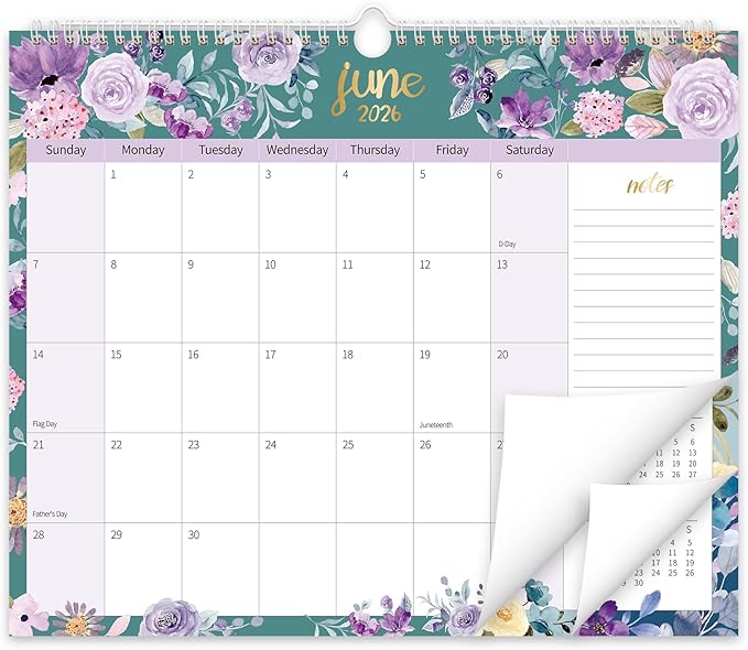 GuassLee Wall Calendar 2026-2027, Calendar Wall 2026, 19-Months Hanging Calendar Jun. 2026 to Dec. 2027, 14" x 11.5" Monthly Planner Wall with Thick Paper for Office School Home Teacher Academic
