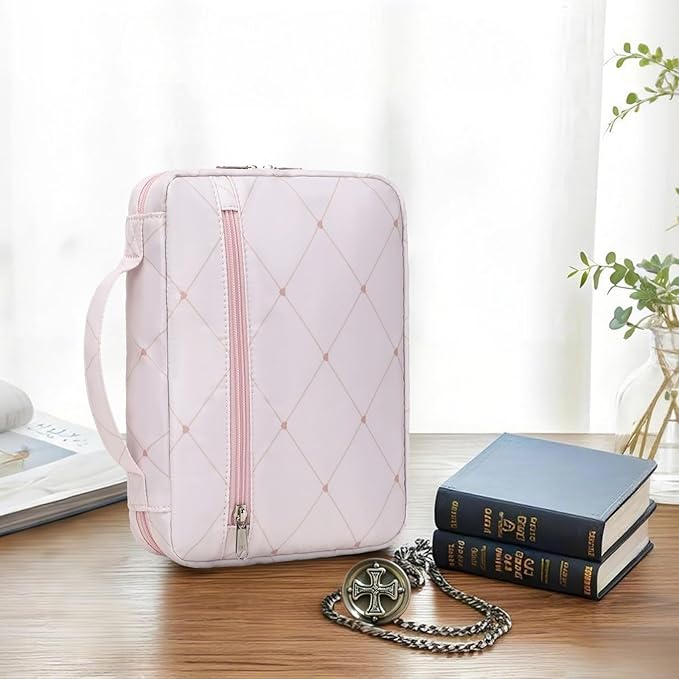 JIANYA Bible Covers for Girls, Large Bible Case Book Carrying Bag, Bible Study Supplies Gift for Women Girls