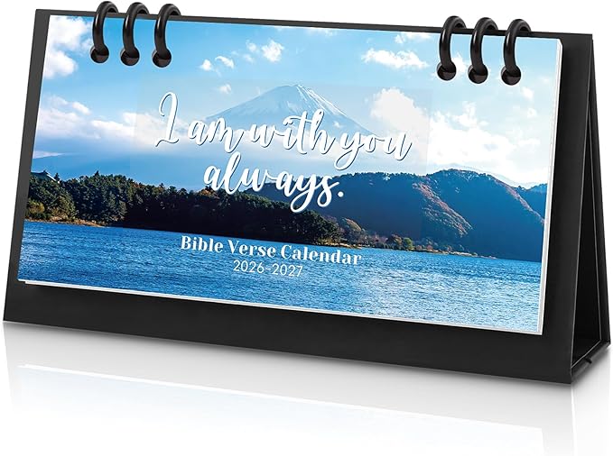 KONVINIT Desk Calendar 2026-2027, 6.3" x 3.1", Bible Verse Desk Calendar 2026 - Runs From January 2026 Until June 2027, 18 Months Mini Desktop Calendar for School, Home and Office Supplies